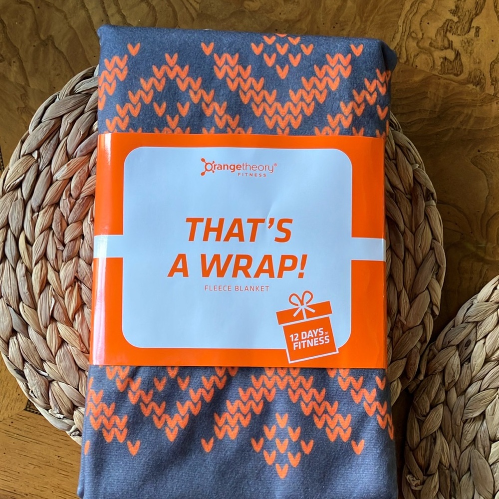 Orangetheory Fleece Blanket - Gray and Orange